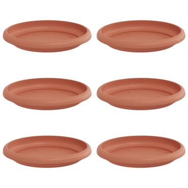 vidaXL Runde Blumenplatte 6 pcs Ziegelrot Ø 14 x 2 cm Kunststoff