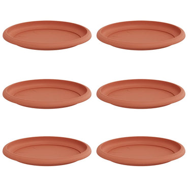 vidaXL Runde Blumenplatte 6 pcs Ziegelrot Ø 17,5 x 2 cm Kunststoff