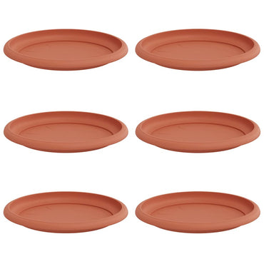 vidaXL Runde Blumenplatte 6 pcs Ziegelrot Ø 19 x 2 cm Kunststoff