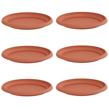 vidaXL Runde Blumenplatte 6 pcs Ziegelrot Ø 23,5 x 2,5 cm Kunststoff