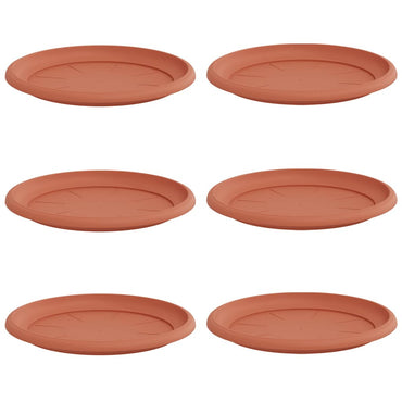 vidaXL Runde Blumenplatte 6 pcs Ziegelrot Ø 27 x 2,5 cm Kunststoff