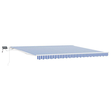 vidaXL Auvent rétractable bleu et blanc 500 x 300 cm