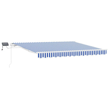 vidaXL Einziehbare Markise Blau und Weiß 350 x 250 cm