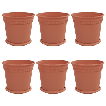 vidaXL Blumentöpfe 6 pcs Ziegelrot Ø 19 x 16 cm Kunststoff