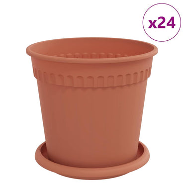 vidaXL Blumentöpfe 24 pcs Ziegelrot Ø 17 x 14 cm Kunststoff