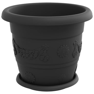 vidaXL Blumentöpfe 24 pcs Schwarz Ø 26 x 21,5 cm Kunststoff