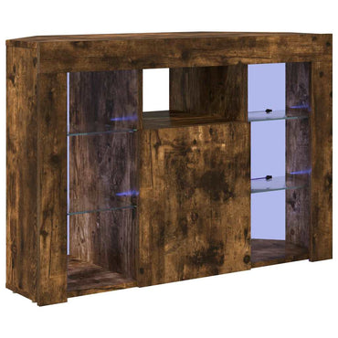 vidaXL Eck-LED-TV-Schrank Geräucherte Eiche 100x40x68cm Holzwerkstoff
