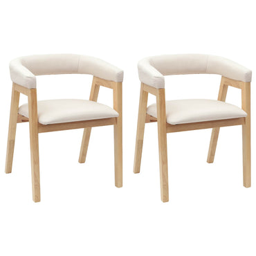 vidaXL Esszimmerstühle 2 pcs Natur 54 x 57 x 73 cm Massives Gummiholz