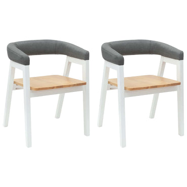 vidaXL Esszimmerstühle 2 pcs Weiß 54 x 57 x 73 cm Massives Gummiholz