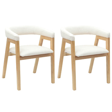 vidaXL Esszimmerstühle 2 pcs Natur 54 x 57 x 73 cm Massives Gummiholz