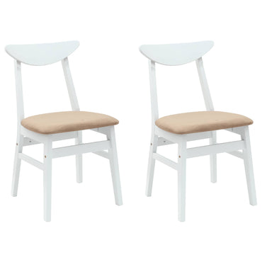 vidaXL Esszimmerstühle 2 pcs Weiß 42 x 47.5 x 81 cm Massives Gummiholz