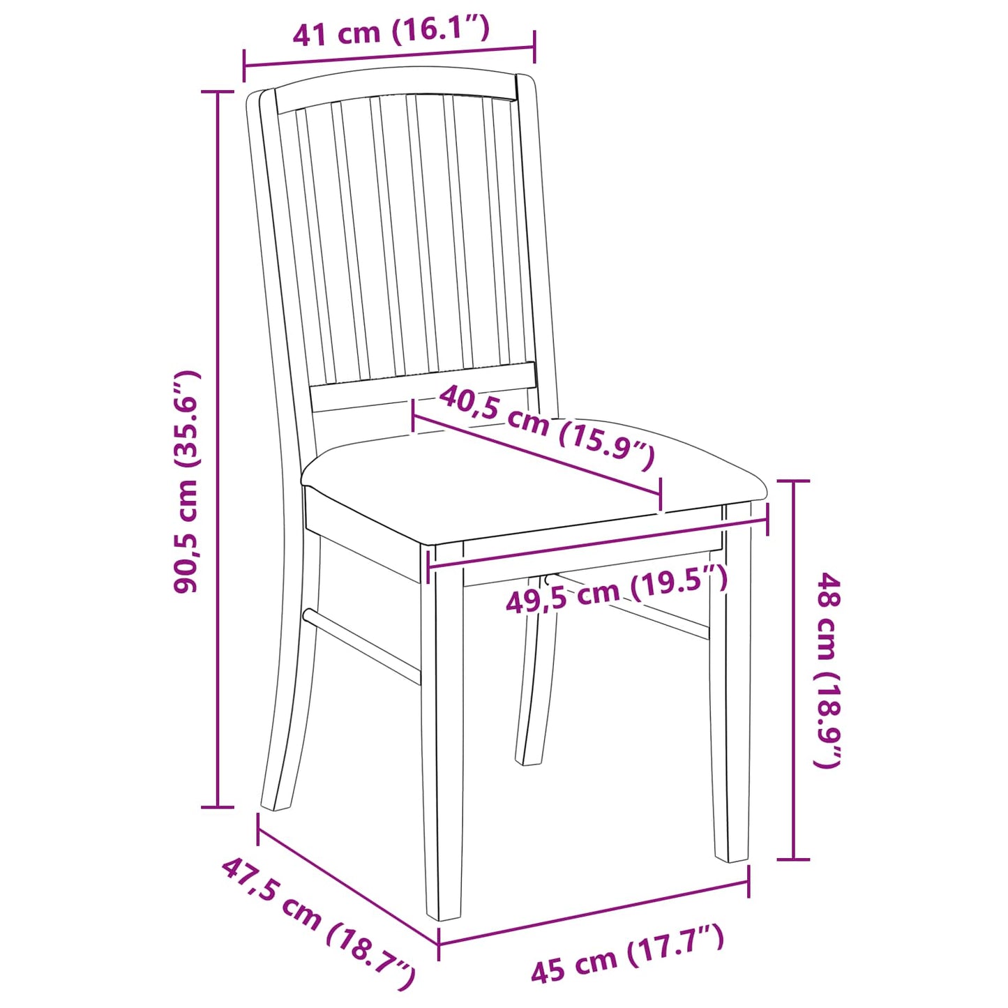vidaXL Esszimmerstühle 2 pcs Natur 50 x 52,5 x 91 cm