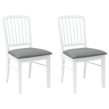 vidaXL Esszimmerstühle 2 pcs Weiß 50 x 52,5 x 91 cm Massives Gummiholz
