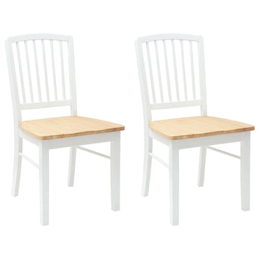 vidaXL Esszimmerstühle 2 pcs Weiß 50 x 52,5 x 91 cm Massives Gummiholz