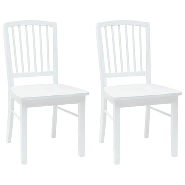 vidaXL Esszimmerstühle 2 pcs Weiß 50 x 52,5 x 91 cm Massives Gummiholz