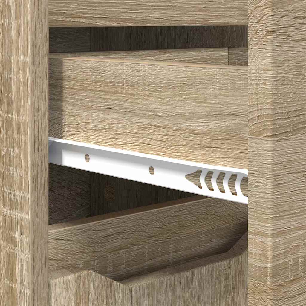 vidaXL Badezimmermöbel-Set mit Regal 4 pcs Sonoma-Eiche Holzwerkstoff