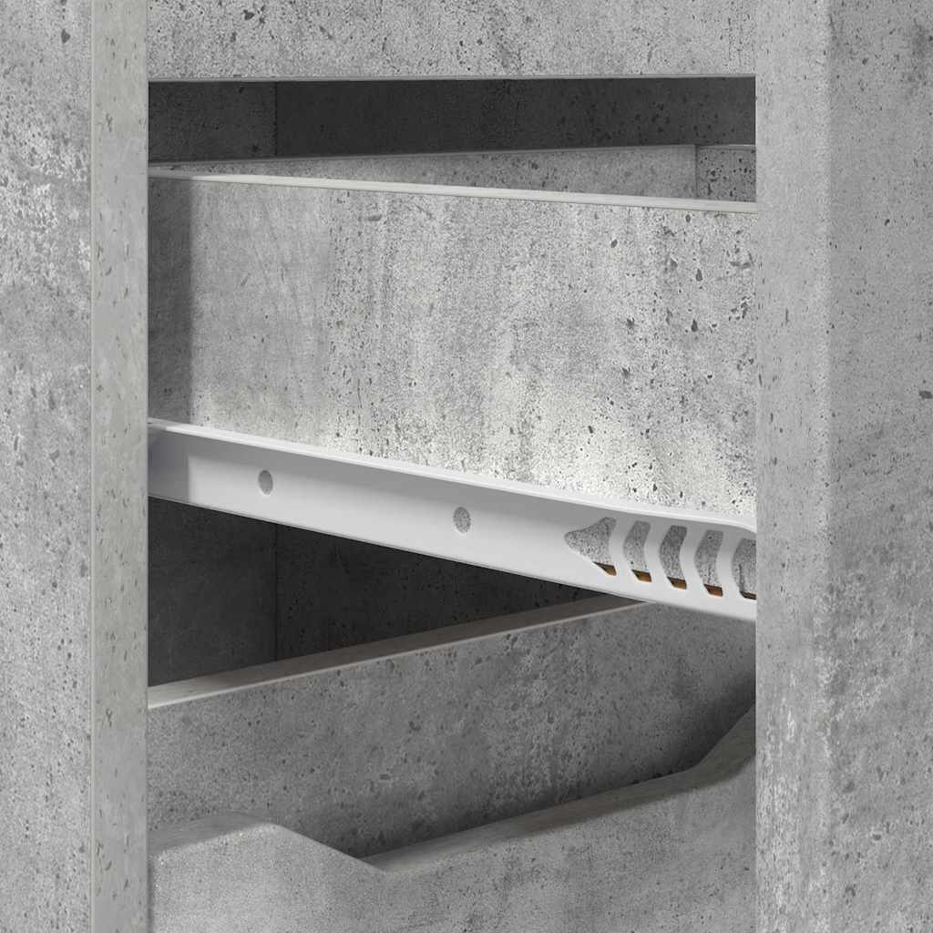 vidaXL Badezimmermöbel-Set mit Regal 4 pcs Beton Grau Holzwerkstoff