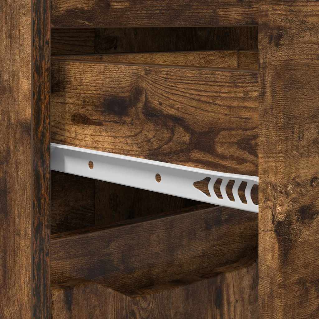 vidaXL Badezimmermöbel-Set 4 pcs Geräucherte Eiche Holzwerkstoff