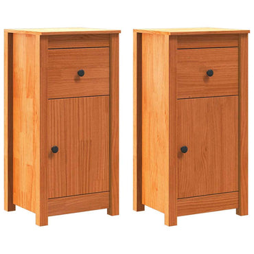 vidaXL Sideboard mit Schubladen 2 pcs Wachsbraun 39 x 34,5 x 80 cm