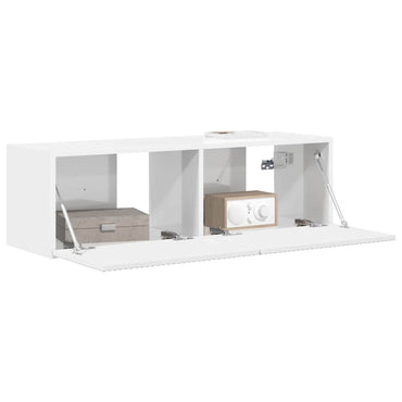 vidaXL TV-Wandschrank Glänzend Weiß 98 x 31 x 29,5 cm Holzwerkstoff
