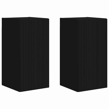 vidaXL TV-Wandschrank 2 pcs Schwarz 30 x 31 x 60 cm Holzwerkstoff