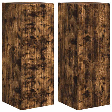 vidaXL TV-Wandschrank 2 pcs Geräucherte Eiche 30 x 31 x 80 cm