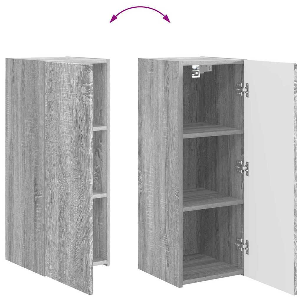 vidaXL TV-Wandschrank Graues Sonoma 30 x 31 x 80 cm Holzwerkstoff