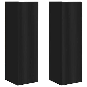 vidaXL TV-Wandschrank 2 pcs Schwarz 30 x 31 x 100 cm Holzwerkstoff