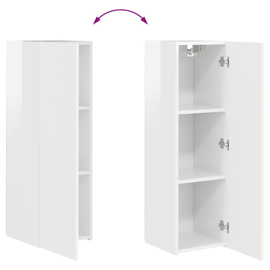 vidaXL TV-Wandschrank Glänzend Weiß 30 x 31 x 100 cm Holzwerkstoff