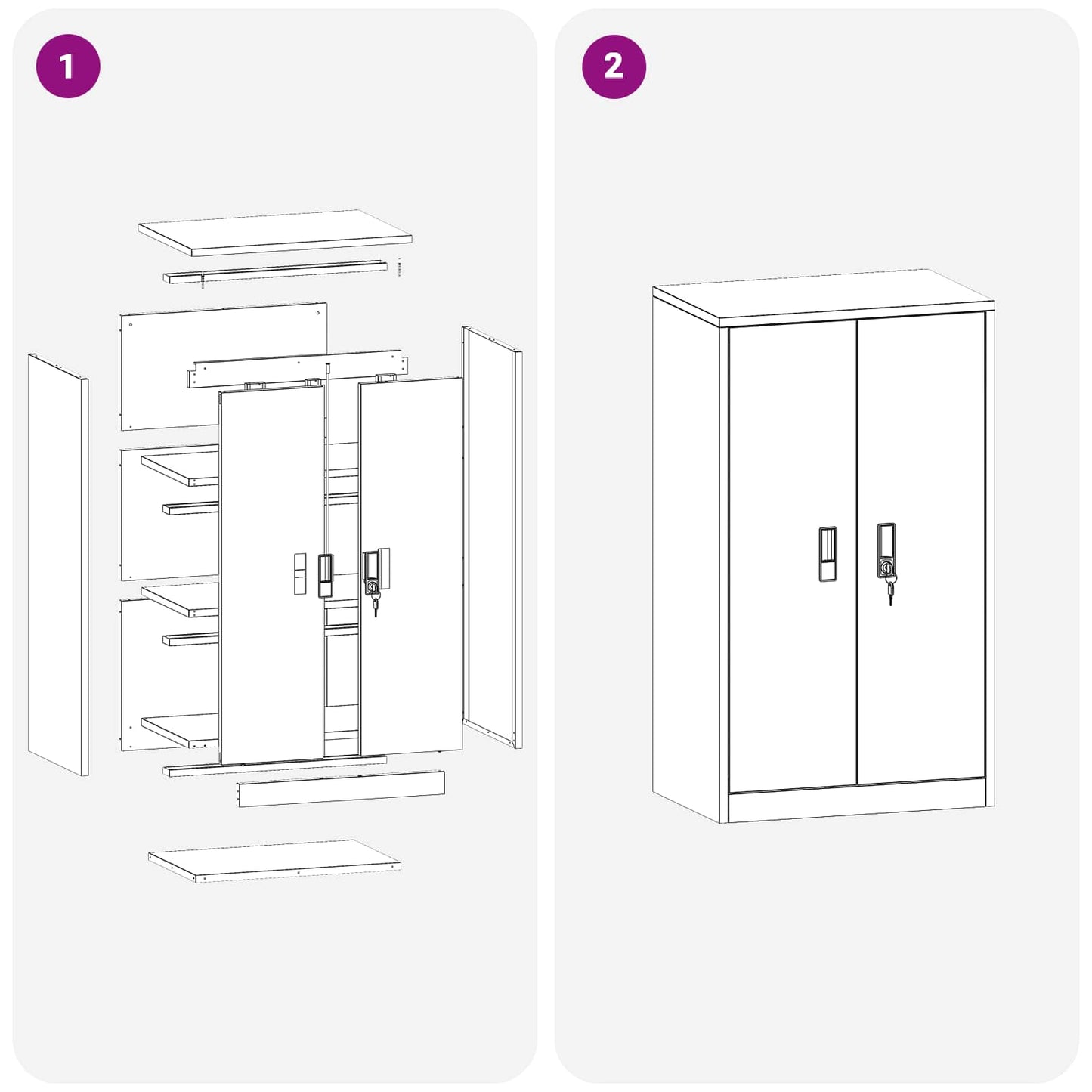 Aufbewahrungsschrank Weiß 60 x 40 x 105 cm Stahl