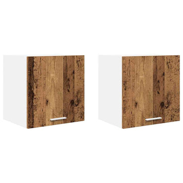vidaXL Hängeschrank mit Tür 2 pcs Altes Holz und Weiß 40 x 31 x 40 cm