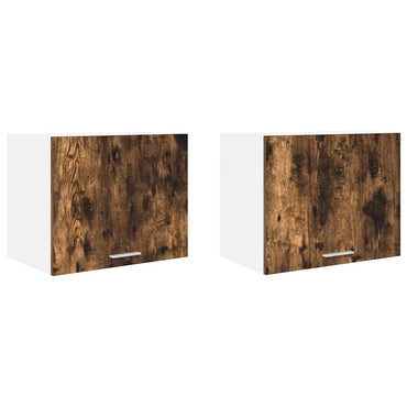 vidaXL Hängeschrank 2 pcs Geräucherte Eiche und Weiß 50 x 31 x 40 cm
