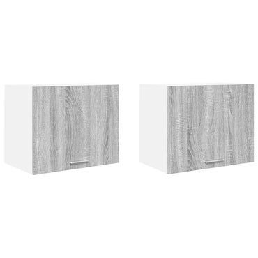 vidaXL Hängeschrank mit Tür 2 pcs Grau Sonoma und Weiß 50 x 31 x 40 cm