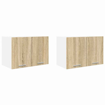 vidaXL Hängeschrank 2 pcs Sonoma-Eiche und Weiß 60 x 31 x 40 cm