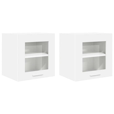 vidaXL Hängeschrank mit Tür 2 pcs Weiß 40 x 31 x 40 cm Holzwerkstoff
