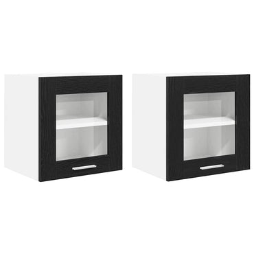 vidaXL Hängeschrank mit Tür 2 pcs Schwarz Eichen-Optik 40 x 31 x 40 cm