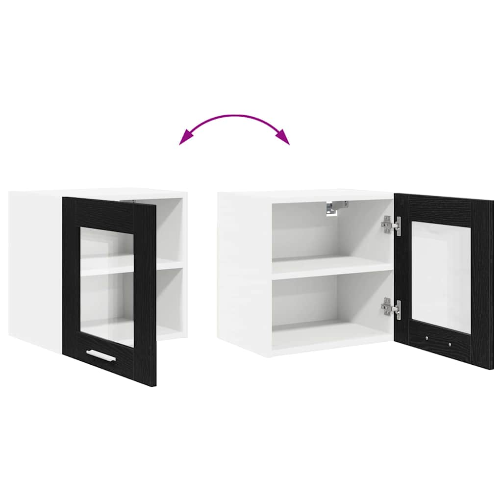 vidaXL Hängeschrank mit Tür 2 pcs Schwarz Eichen-Optik 40 x 31 x 40 cm