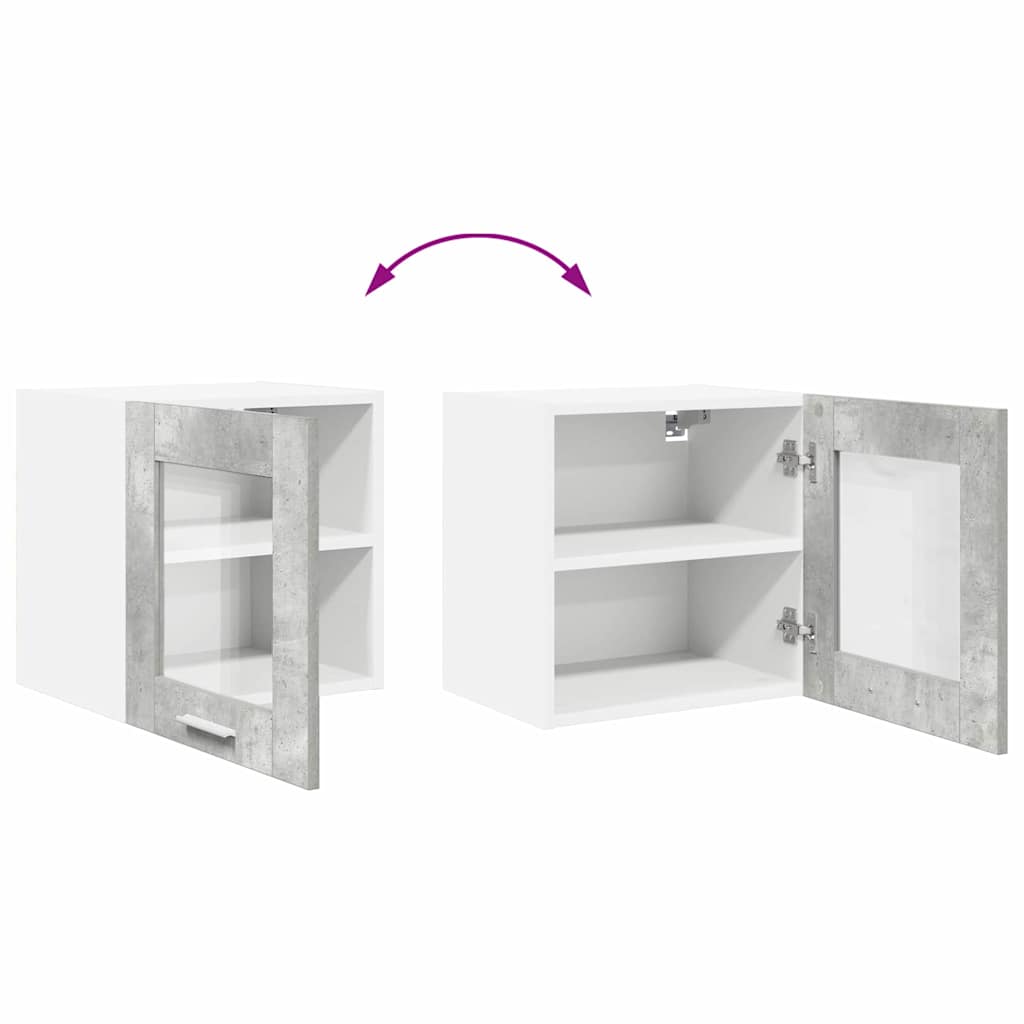 vidaXL Hängeschrank mit Speicher Riga 2 pcs Beton Grau 40 x 31 x 40 cm