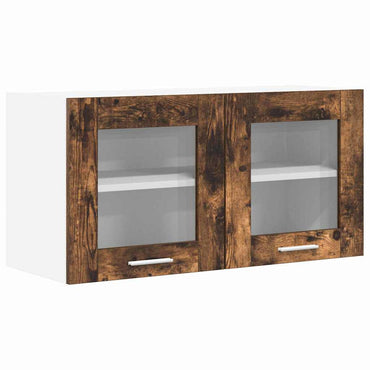 vidaXL Hängeschrank mit Tür Geräucherte Eiche und Weiß 80 x 31 x 40 cm