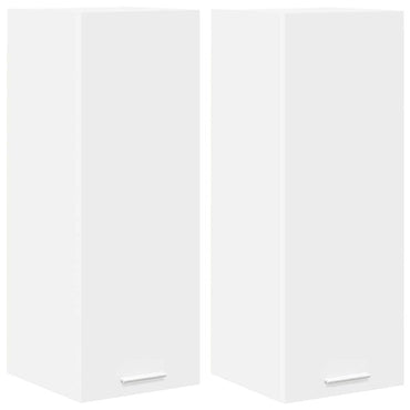 vidaXL Hängeschrank mit Tür 2 pcs Weiß 30 x 31 x 80 cm Holzwerkstoff