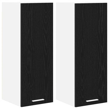 vidaXL Hängeschrank 2 pcs Schwarze Eiche und Weiß 30 x 31 x 80 cm