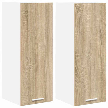 vidaXL Hängeschrank 2 pcs Sonoma-Eiche und Weiß 30 x 31 x 80 cm