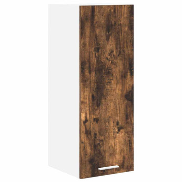 vidaXL Hängeschrank mit Tür Geräucherte Eiche und Weiß 30 x 31 x 80 cm