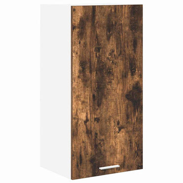 vidaXL Hängeschrank mit Tür Geräucherte Eiche und Weiß 40 x 31 x 80 cm