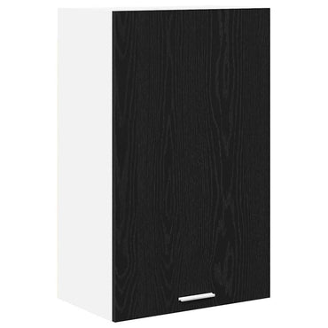 vidaXL Hängeschrank mit Tür Schwarze Eiche und Weiß 50 x 31 x 80 cm