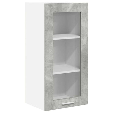 vidaXL Hängeschrank mit Tür Beton Grau 40 x 31 x 80 cm Holzwerkstoff