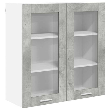 vidaXL Hängeschrank mit Tür Beton Grau 80 x 31 x 80 cm Holzwerkstoff