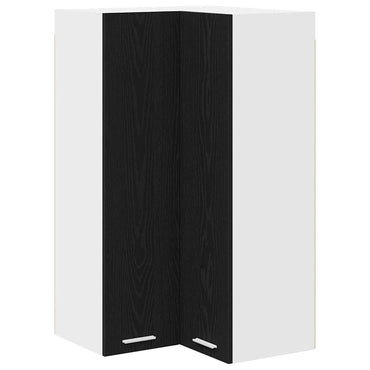 vidaXL Hängeschrank mit Tür Schwarze Eiche und Weiß 57 x 57 x 100 cm