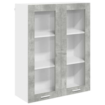 vidaXL Hängeschrank mit Tür Beton Grau 80 x 31 x 100 cm Holzwerkstoff
