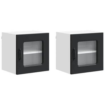 vidaXL Küchenschrank mit Speicher Kalmar 2 pcs Schwarz 40 x 31 x 40 cm